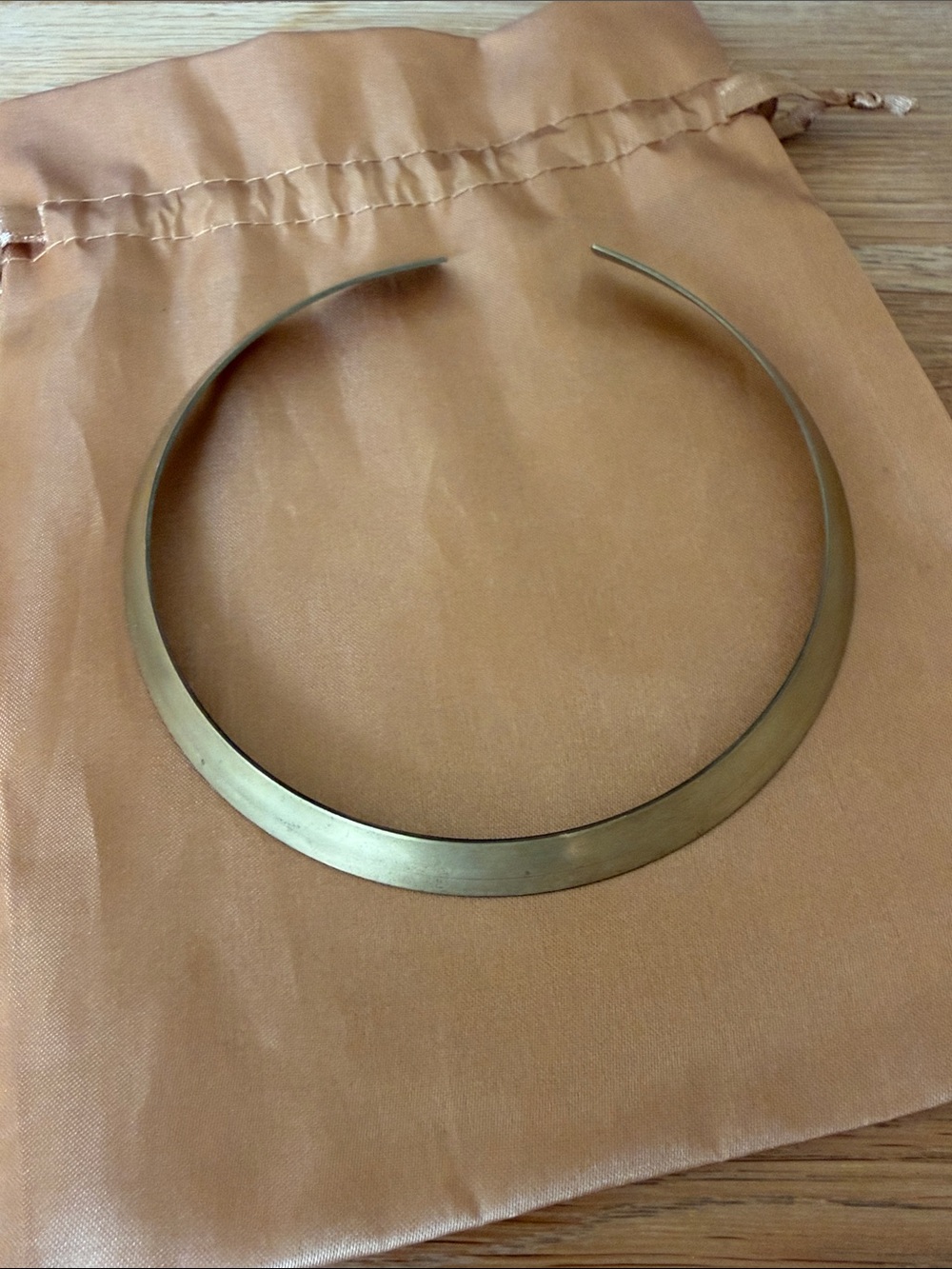Minimalist Gold Tone Metal Choker Necklace